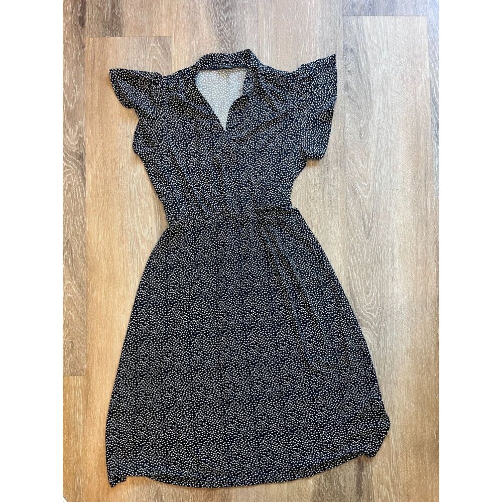 Adrianna Papell Dress black polka dots small